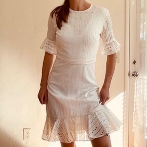 Banana Republic Cream Eyelet Dress – Size 0